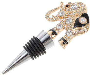 BESTOYARD Creative Alloy Elephant Corkscrew Wine Bottle Stoppers Decorative and Healthy Bottle Stopper for Olive Oil for Family Gatherings and Visiting Friends
