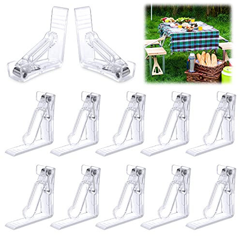 20 Piezas Pinza Mesa Transparente Mantel Pinza Clips Juego de Pinzas para Manteles de Mesa Clips Mantel para El Hogar Picnic Fiesta Boda-de Plástico con Muelle