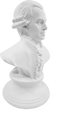 NUOBESTY Mozart Head Bust Statue - Mini Music Composers Bust Sculpture Figurine - Vintage Resin Models - White