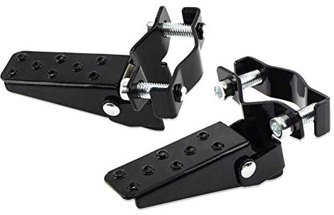 Reposapiés Pedal 1 par de Negro de Acero Bicicleta de la Motocicleta Piezas del Pedal del Marco del pie uña Puede ser Modificado for requisitos 25mm-30mm (Color : Negro)