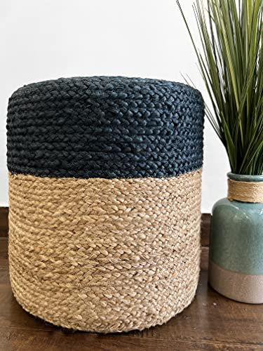 Scandilivin Homes Pouf Ottoman 100% Jute Braided Pouffe (16x16x16)