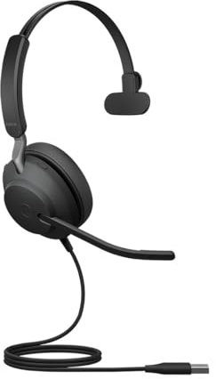 Jabra Evolve2 40 SE - Kabelgebundenes Mono-Headset mit Geräuschunterdrückung und 3-Mikrofon-Technologie - USB-A-Kabel - Mit allen führenden Unified Communications-Plattformen kompatibel - Schwarz