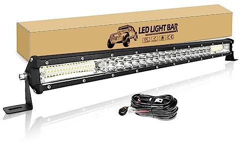 RIGIDON 24 Zoll 60cm 216W Led Arbeitsscheinwerfer Bar mit 12V kabelbaum, Offroad Beleuchtung Zusatzscheinwerfer Auto Scheinwerfer für 4x4 Traktor SUV ATV LKW, 6000K Led Rückfahrscheinwerfer