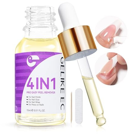 Dissolvant Huile doux 4 en 1 pour femmes - Gelike EC Kit Remover sans acétone Facile à décoller pour les ongles pressés - Pratique Pour Manucurist