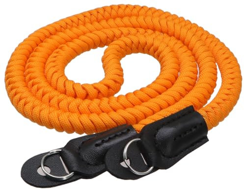 HITHUT Paracord Camera Strap Long Camera Neck Shoulder Strap for SLR DSLR Digital Mirrorless Cameras 47inch/120cm Orange