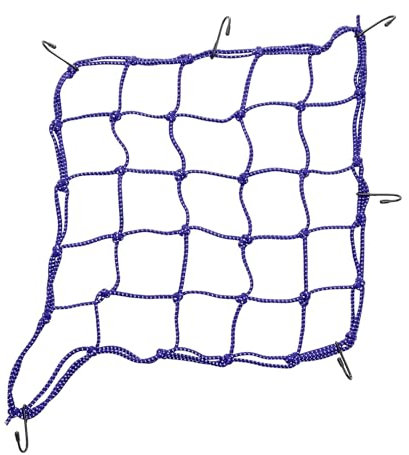 A ABSOPRO Motorcycle Luggage Cargo Net 40x40cm Bungee Cargo Net Blue 1pcs