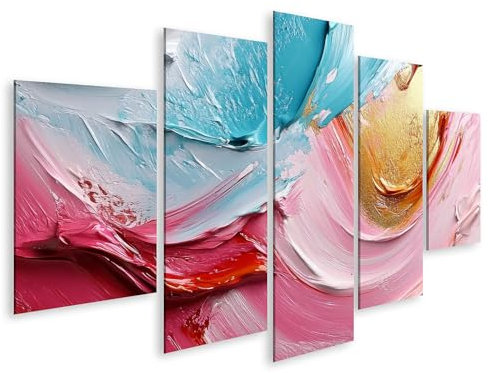 islandburner Bild auf Leinwand Bunte Ölfarben Abstrakte Kunst Texturen für Wohnzimmer Kunstliebhaber Bilder Wandbilder Poster
