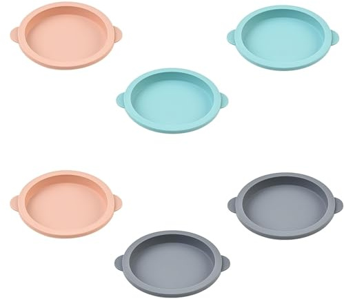 TIANLIN 6 Stück Tortenboden Backform, 10 cm Innendurchmesser Silikon Backform Rund, Hitzebeständiges Heißluftfritteuse Eierform, für Geeignet zum Backen von Kuchen, Gebäck und Brot