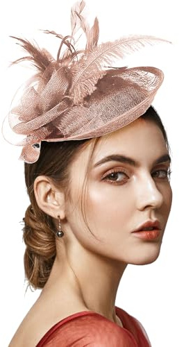 nezababy Fascinator Damen,Hut Damen Elegant,Pferderennen Pillbox Headpiece, Hochzeit Trachtenhut, Kopfschmuck 20er Jahre Damen