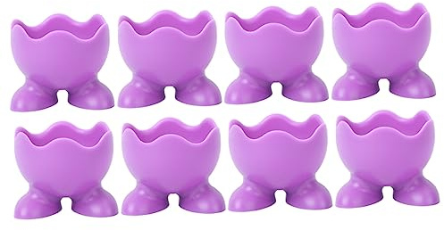 UKCOCO 8 Piezas Silicona Resistente al Calor Huevera Soporte para Huevos Cocidos Tazas para Microondas Cocina Doméstica Color Aleatorio Color Aleatorio