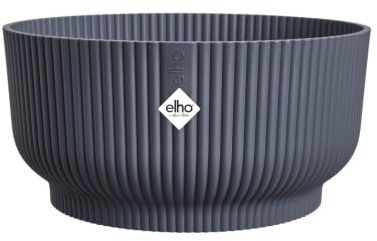 elho Vibes fold Bowl 25cm Blumentopf - Anthracite | Ø 24.9 x H 12.1 cm | Für den Innenbereich geeignet | 100% recycelter Kunststoff
