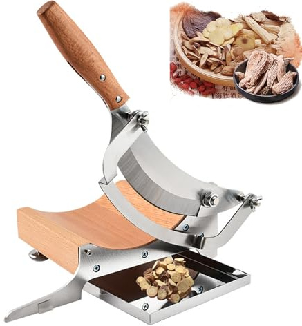 Manueller Fleischschneider, verstellbare Dicke von 0,000-1,3 cm, zum Schneiden von Kräutern, Biltong, Jerky, hartem Obst und Gemüse, Edelstahlkonstruktion