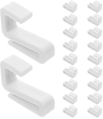 Cabilock 20 Stück S-Haken Weiß - Flache Kunststoffhaken 2mm, Stabile Hängehaken für Küchenreling, Kleiderstange & Bad, Platzsparender Organizer ohne Bohren, Flachhaken Set