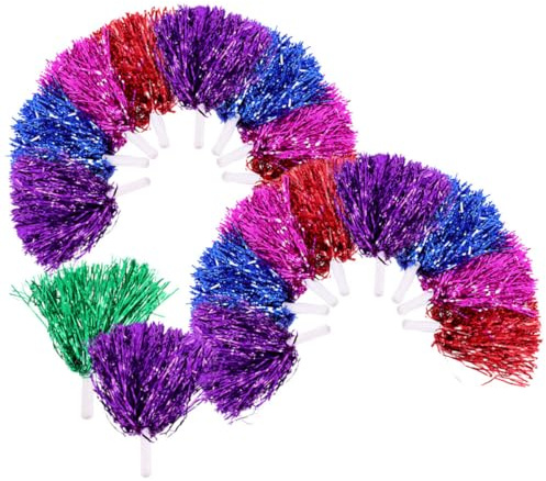 BUGUUYO 18 pcs Pompons Cheerleading Multicolores Poms Poms Accessoires Équipe de Cheerleaders pour Compétitions Sportives et Animations