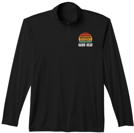 Music Radio Head Boombox Retro Stereo Cassette Men Women Kid Performance Quarter-Zip Top