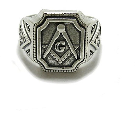 Empress Jewelry Anillo masónico de plata de ley de caballero 925 R001781