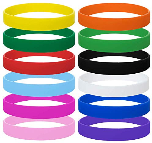12 Stück Silikon-Armbänder für Erwachsene, Gummi-Armbänder, Party-Zubehör, verschiedene Farben, Dekorationen für Festivals und Veranstaltungen