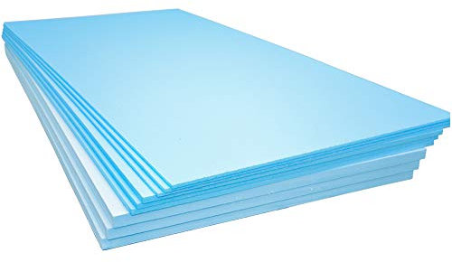XPS Foam Insulation Boards 1200 x 600 x 6mm - QTY-10 - Coverage 7.2m2 - Electric and Water Underfloor Heating Tile Laminate Underlay Thermal Extruded Polystyrene Insulation Sheets