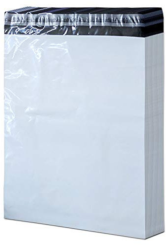 50 Premium Versandbeutel - Größe: 400 x 500 mm + 50 mm - DIN B3 - Farbe: Weiß - Stärke: 60my - extrem Reißfest und Blickdicht - selbstklebend - COEX Versandtaschen - Versandtüten