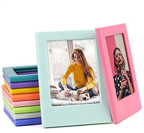 Berfea Magnetischer Mini-Bilderrahmen Fotoalbum für 3 Zoll Fotofilm kompatibel mit Fujifilm Instax Mini 99/12/ Mini 11/ Mini 9/ Mini 8 Sofortbildkamera，Bilderalbum, Kühlschrank-Aufkleber, 10 Stück