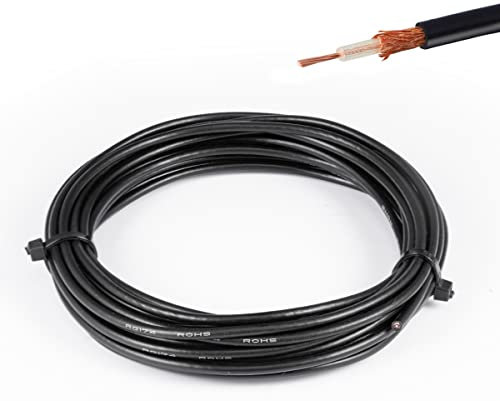 Vecys RG174 RF Câble Coaxial Noir 50 Ohm 16.4FT/5M