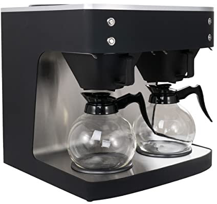 GastroHero Filterkaffeemaschine ECO 2x 2 Liter schwarz inkl. 2 Glaskannen I Kaffeemaschine groß I 200 Tassen/St. I Filterkaffeemaschinen für Gastronomie und Café
