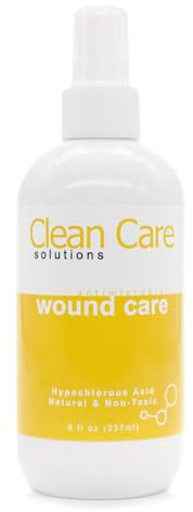 Clean Care Solutions Hypochlorous Acid Spray for Wound Care - Burns, Cuts, and Skin Irritations - Natural, Non-Stinging, Safe for Sensitive Areas - 236ml