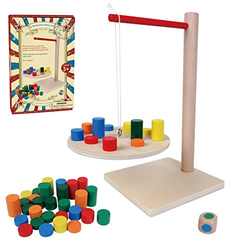 GOTHINK Wooden Balancing Pendulum Game, 42PCS Montessori Balancing Toys for Kids and Adults, Interactive Educational Toy for Children's Gift, Perfect for Parties & Travel