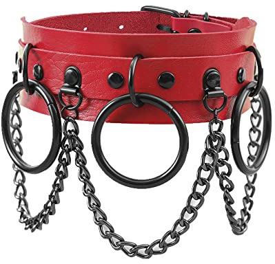 MILAKOO Lederhalsband für Damen schwarze PU-Lederhalskette