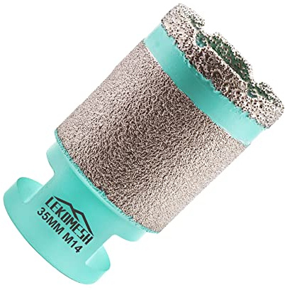 Diamond Core Drill Bits 35MM - LEKOMESH Diamond Coated Milling Bit for Drilling Enlarging Shaping Edging Holes in Porcelain Ceramic Tile Marble Granite,M14 Thread for Angle Grinder