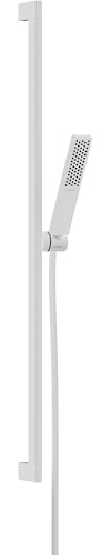 hansgrohe Pulsify E - Set de douche, Ensemble de douche avec douchette, barre de douche 90cm, flexible de douche 160cm et support de douche, Pommeau de douche avec 1 jet (PowderRain), Blanc mat