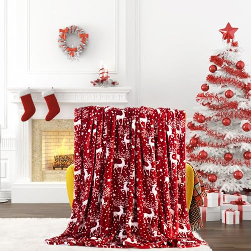 Aohcae 1 Stück Weihnachtsdecke Sofa, 150 * 200CM Weihnachts Kuscheldecke Decke Sofa Weihnachten Couchdecke Blanket Winter