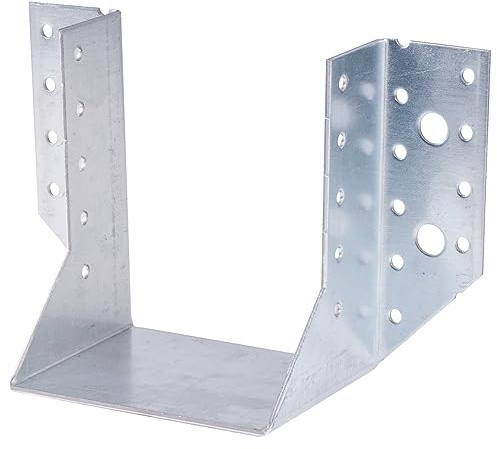 Balkenschuhe außen, Balken Holzverbinder mit außenliegenden Laschen, Stahl verzinkt, für Holzkonstruktionen an Holz, Stahl und Beton mit ETA Zulassung & CE Kennzeichnung (100x120 mm, 12.00, Anzahl)