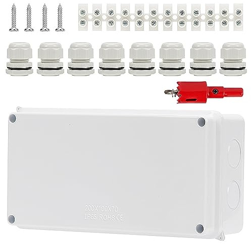 Btstil Abzweigdose IP65 Wasserdicht, Aufputz Verteilerdose, Großer ABS Elektrisches Anschlusskästen, Abzweigdose Unterputz für Feuchträume und Boden (200x100x70mm)