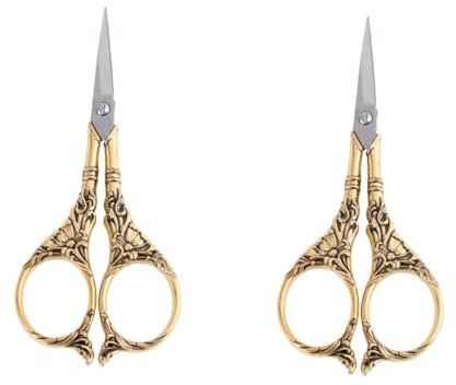 NUOBESTY 2 Stk Nähen Trimmer Dekorative Schere Lilienmuster-schere Bastelscheren Für Kinder Blumenschere Gold Scrapbooking-schere Schere 6 Zoll Kinderschere Stickgarn Doppeltes Augenlid