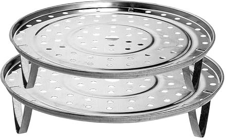 2-Piece Tall Steaming Rack, Stainless Steel Steaming Basket Set, Round Steaming Tray, Cooking Rack, Kitchen Supplies, Foldable Stainless Steel Steaming Tray, Cooking Accessories