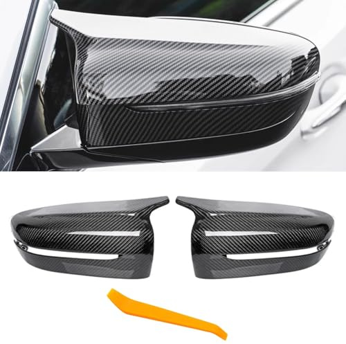 TTCR-II 2PCS Spiegelkappen Kompatibel mit BMW G20 G21 G22 G23 G30 G31 G11 | Rückspiegel Abdeckung 3er G20 G21/4er G22 G23 G26 Seitenspiegelgehäuse 7er G11 G12/8er G14 G15 G16 Links+Rechts(Kohlefaser)