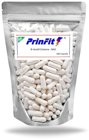 N-Acetil Cisteina - NAC 600mg - 500 Capsule | Integratore Alimentare Certificato | Senza Additivi | Made in Italy | Elevata biodisponibilità e tolleranza | Vegano | PrinFit