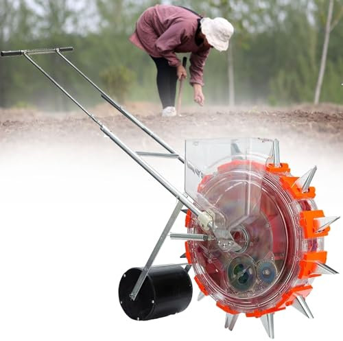 Spreaders,Corn Planter Seeder,Hand-Push Roller Seeder Garden Seeder,Roller Seeding and Fertilizer Applicator,6nozzle