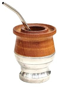 Mate para Yerba Mate Argentino, madera de algarroba mate y acero inoxidable, calabaza mate con bombilla, conjunto mate, cultura argentina