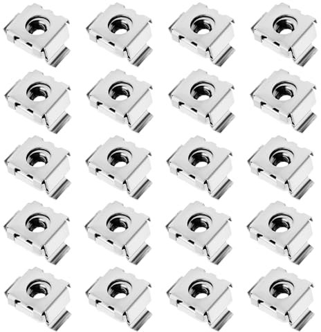 EMSea 20 Pezzi Kit Di Montaggio Dadi In Gabbia M4 In Acciaio Inossidabile 304 Per Armadi Di Rete Armadi Per Server Custodie Elettroniche Rack Argento