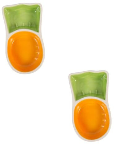 Supvox 2st Haustiernapf Kaninchenfutter Chinchilla-schüssel Kleiner Nagetiernapf Meerschweinchen Gerichte Wassernapf Für Kleine Hunde Futternapf Für Welpen Rattenfutter Orange Keramik