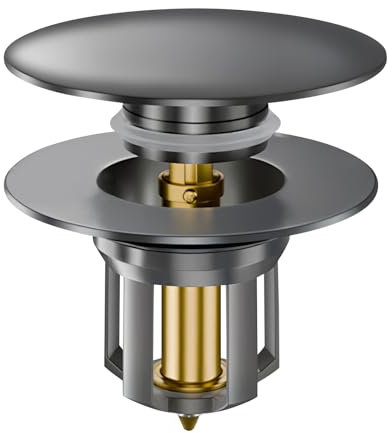 Waschbeckenstöpsel, Universal Pop Up Abflusssieb Ablaufgarnitur Stöpsel Waschbecken, Vollmetall Abflussstopfen Waschbecken für Badewanne, Küche, Waschtisch, Ablaufloch Blende 33-40mm