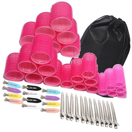 NonHeat - Rulli per capelli con clip in metallo, per acconciature lunghe e corte, 6 pezzi