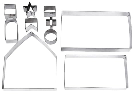 Moule de cuisson 3D en forme de maison en pain d'épices – Ensemble de emporte-pièces en acier inoxydable, forme de dessert festif de Noël | Accessoire de façonnage de gâteau de vacances, kit de
