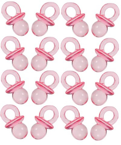 Hohopeti 200pcs Mini Clear Acrylic Pacifiers Shower Favors Small Game Supplies for Baptism Gender Reveal Party Decorations