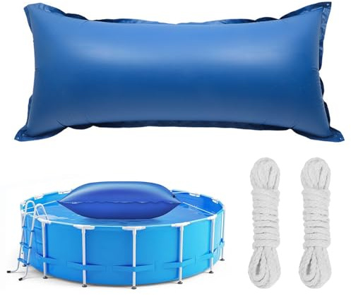 XQZMD Poolkissen Winter, Rechteckig 115x430 cm, Ultradickes Pool Luftkissen, Aufblasbare Winterkissen mit 2 x10 m Befestigungsseil, Poolabdeckung Winter, bis -25°C, Luftkissen Pool für den Winter