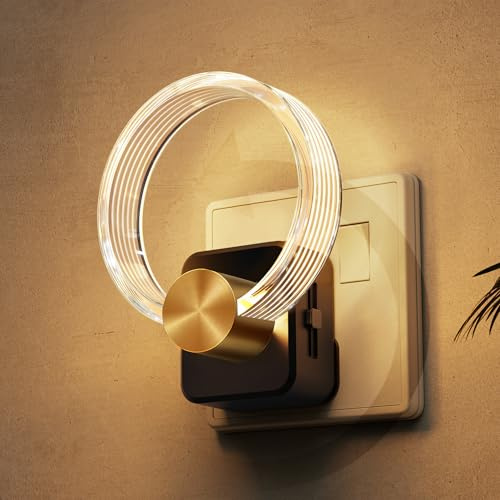 LOHAS-LED Dimmable Night Light Plug in Wall, Dusk to Dawn Sensor Nightlight with 180° Rotatable Plug, 0-100LM Stepless 3000K Warm White LED Night Lights for Hallways, Baby, Stairs, Bedrooms