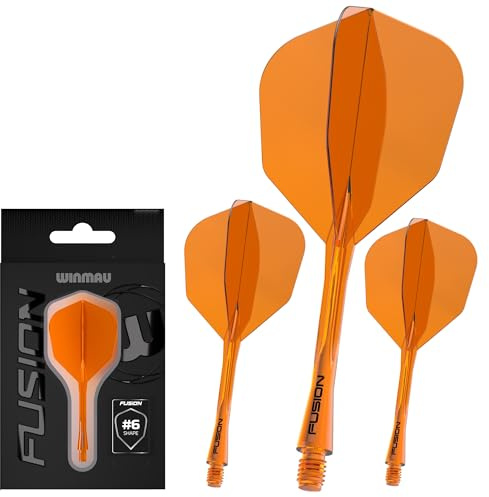 WINMAU Darts Fusion Integrated Flight & Shaft System - No.6 Shape and Design - Verfügbar in Kurz, Intermediate und Medium erhältlich