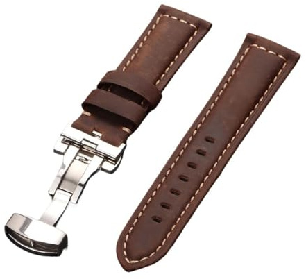 Klockarmband 20mm 22mm 24mm For Seiko For Omega Armband Handsydd Sömnad Matt Läderarmband(Blue,20mm)